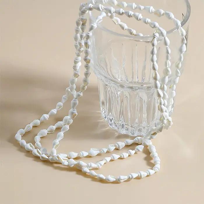 Collier en coquillage à longue chaîne pour femmes