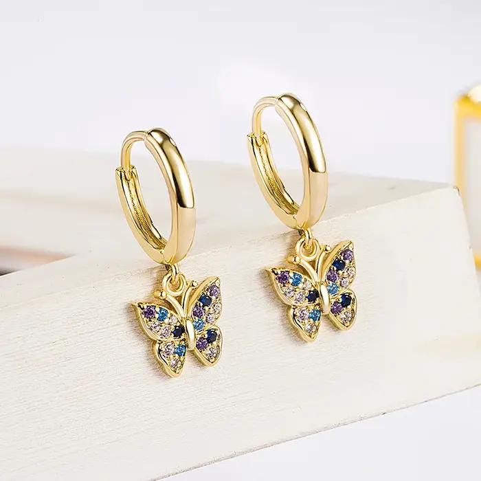 Boucles d'oreilles en or 14K diamant naturel pour femmes occasions spéciales bohémiennes anniversaire mariage cadeau pour Noël Halloween