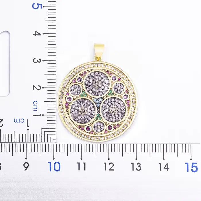 Nidin BLORound-Collier à breloques plaquées or, étiquette en métal de style bohème, conception d'incrustation, artisanat de bijoux à bricoler soi-même, cadeau de fête