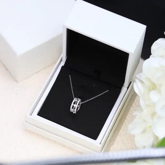 Collier pour femme en argent 925 avec pendentif diamant ajouré, cadeaux de fêtes sélectionnés