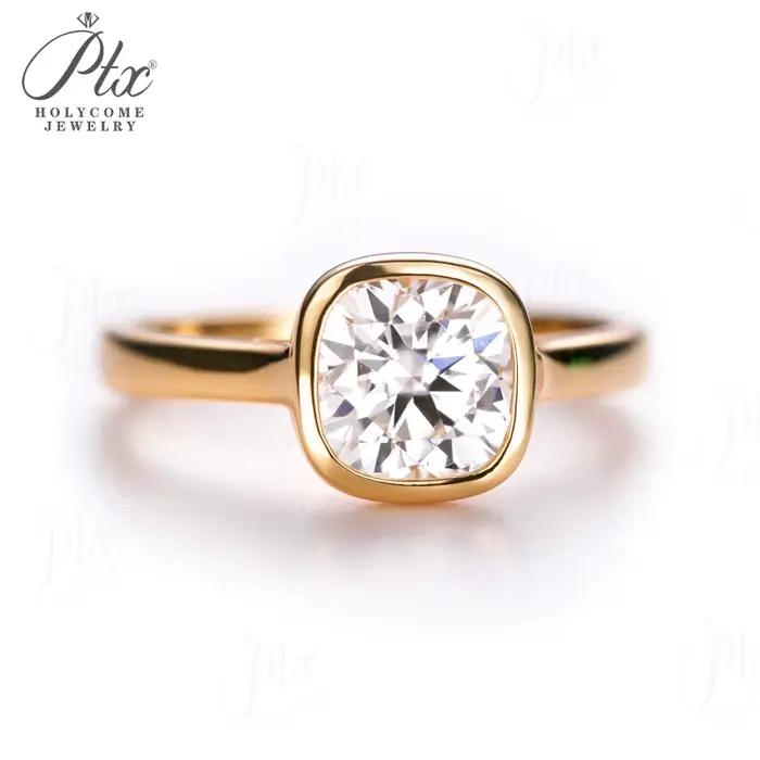 Bague en Moissanite 2 Carats Couleur D Argent Sterling 925 Pour Femme Occasions Spéciales