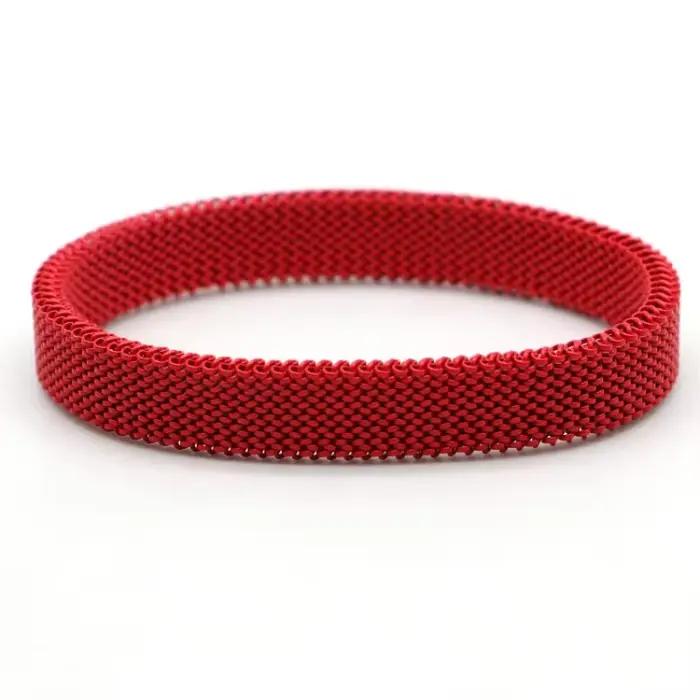 Bracelet en maille élastique de haute qualité unisexe en acier inoxydable pour femmes et hommes pour sorties et occasions spéciales