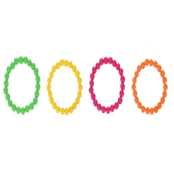 Ensemble collier et bracelet de perles connectées, néon coloré, chaîne de perles, breloque bohème, t