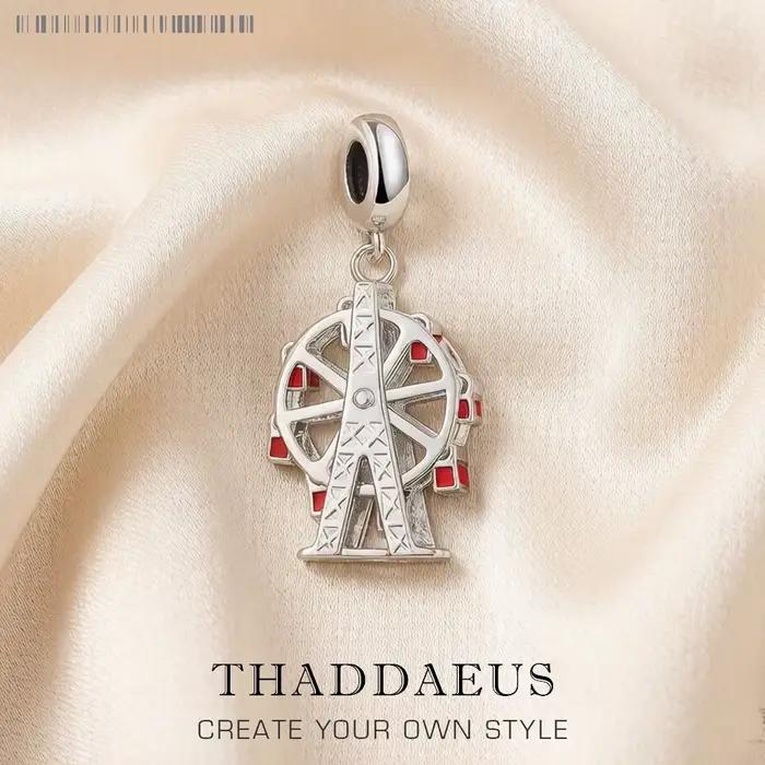 Breloque Grande Roue Style Européen Club pour Femmes Occasions Spéciales Bijou en Argent Sterling 925 Occasionnel et Polyvalent