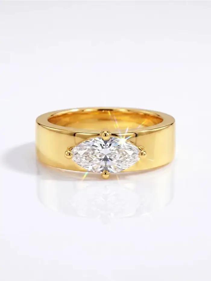 Bague Vintage élégante en diamant Moissanite 1CT pour femmes