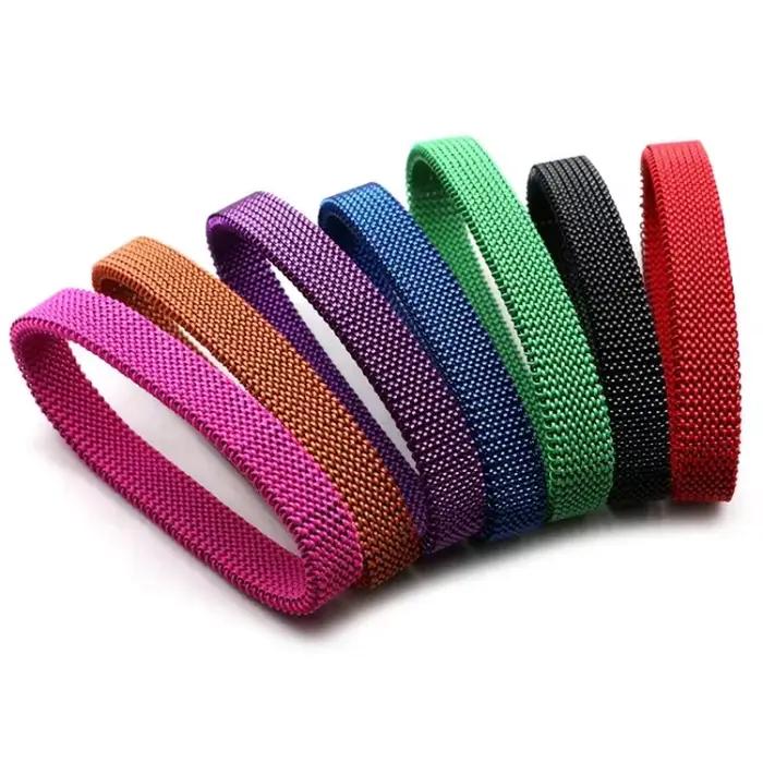 Bracelet en maille élastique de haute qualité unisexe en acier inoxydable pour femmes et hommes pour sorties et occasions spéciales