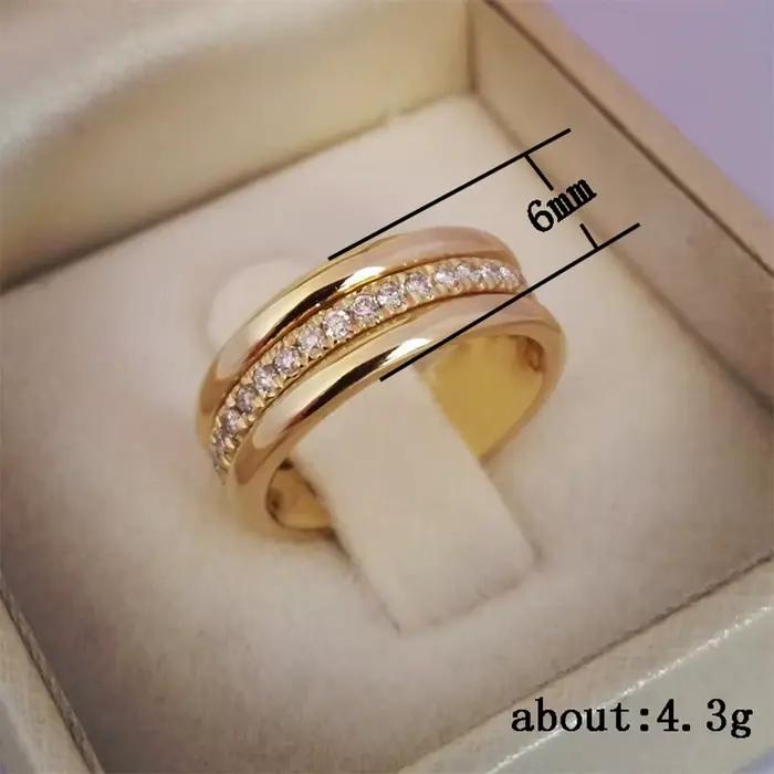 Bague de mariage micro pavée en laiton avec zirconium pour femmes, alliance de mariage classique pour occasions spéciales