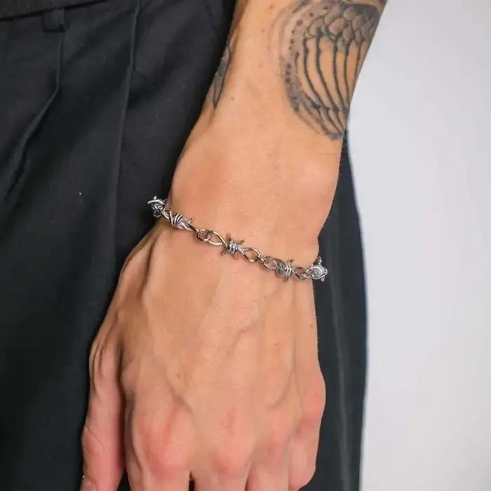 Hip-hop gothique Punk petit fil ronces fer unisexe tour de cou Bracelet femmes Style fil de fer barbelé petites épines