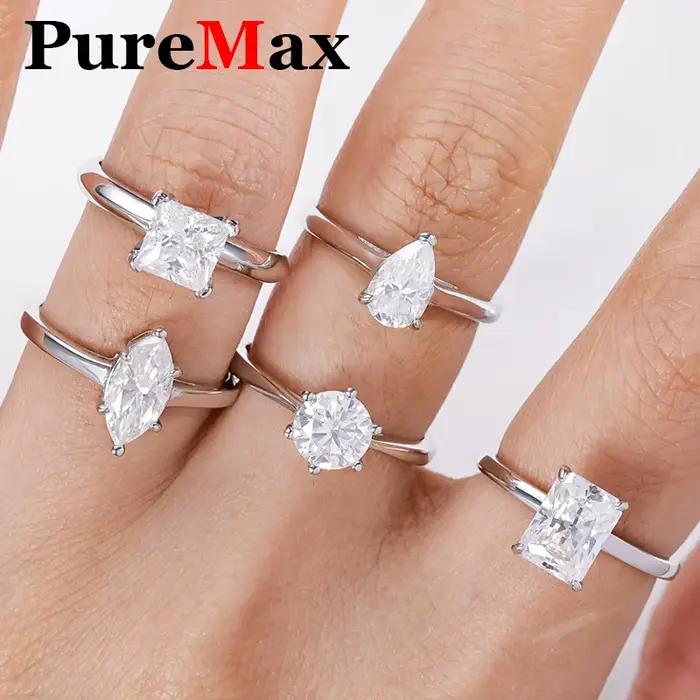 Bague en argent sterling 925 sertie de moissanite brillante pour femmes engagements et occasions spéciales
