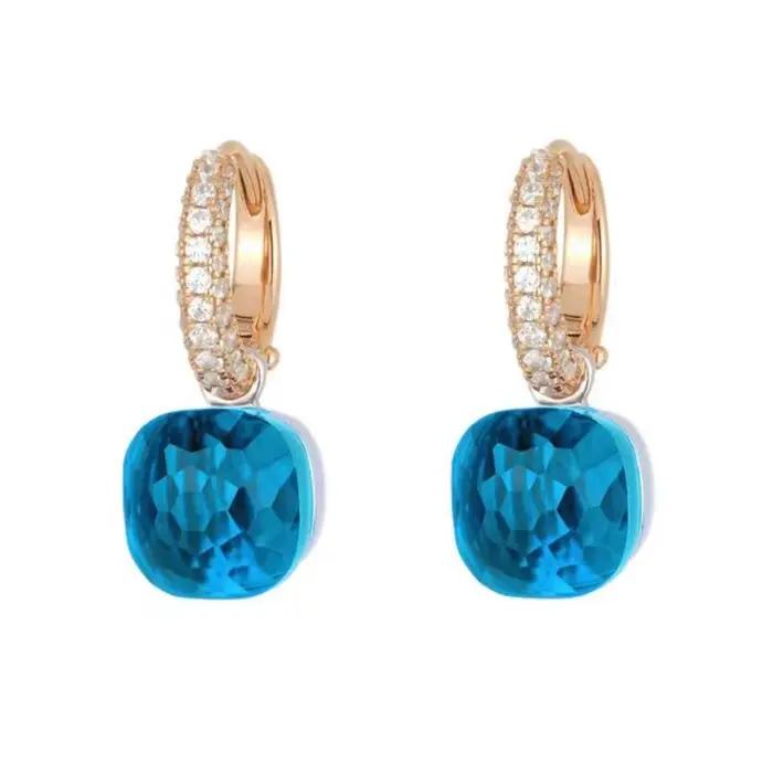 ZOCA – ensemble de bijoux en Zircon violet et bleu bonbon pour femmes, comprenant une bague, des boucles d'oreilles, un collier, bijoux élégants à la mode, cadeau, 3 pièces