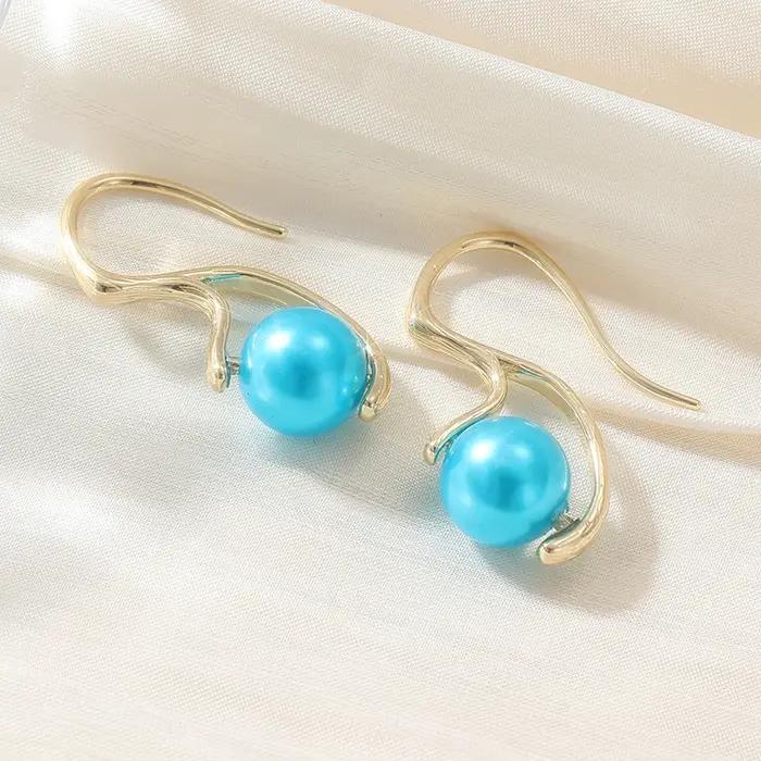 Boucles d'oreilles pendantes irrégulières tendance couleur or pour femmes
