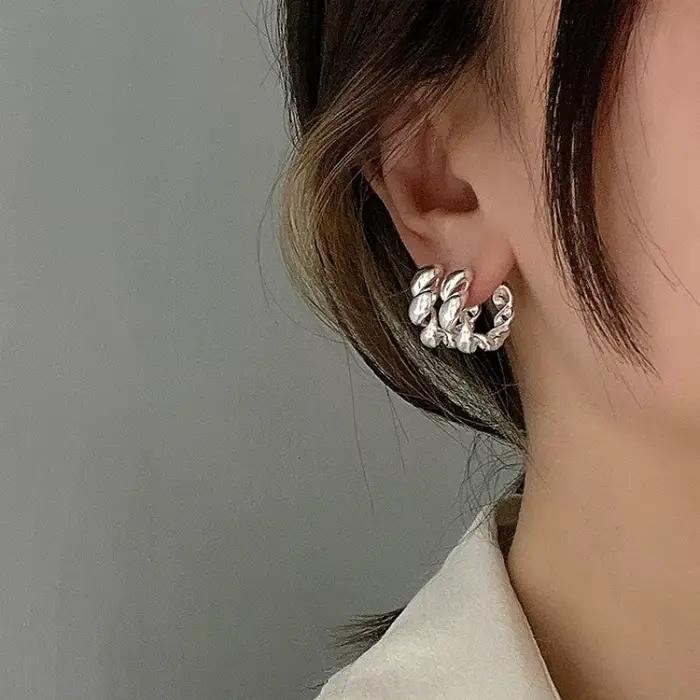 Boucles d'oreilles vintage en argent Sterling 925 serties de zirconium blanc pour femmes, bijoux de fête, cadeau pour occasions spéciales