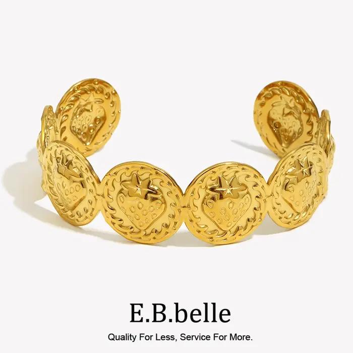 E.B.belle – Bracelet manchette rond en forme de fraise