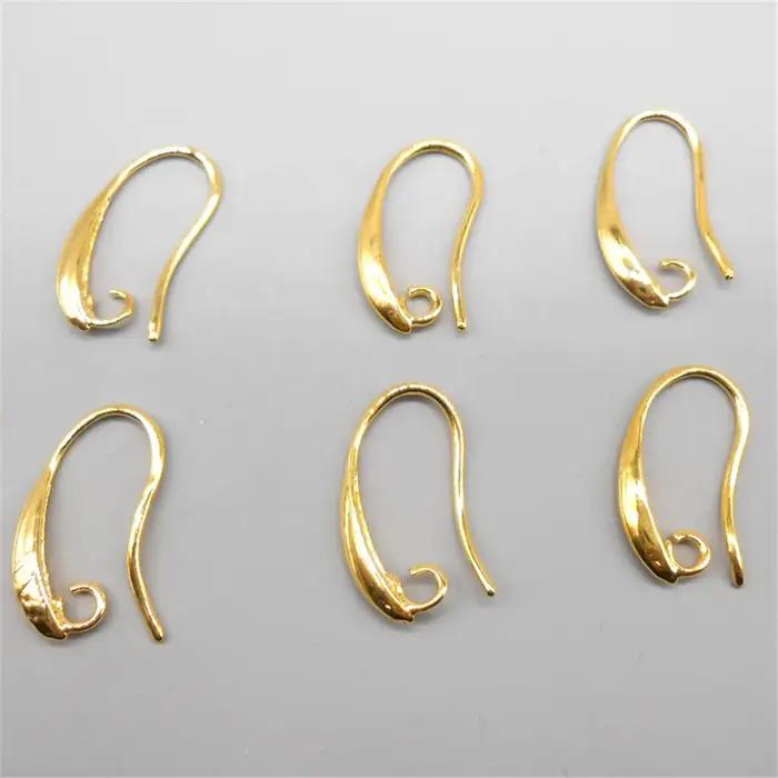 100/50/20/10 Pièces Boucles d'oreilles à boucle unique courbées lisses dorées et argentées pour accessoires de bijoux