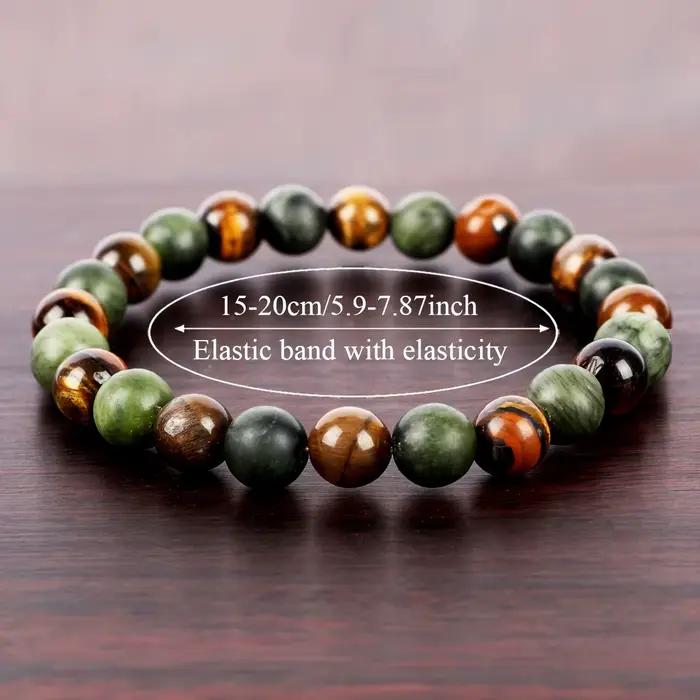Bracelet de perles symboliques en pierre naturelle pour femmes et hommes, bracelet de force, protection d'argent, bijou d'auto-amour intérieur spirituel, soulagement de l'anxiété, bijou classique unisexe occasions spéciales