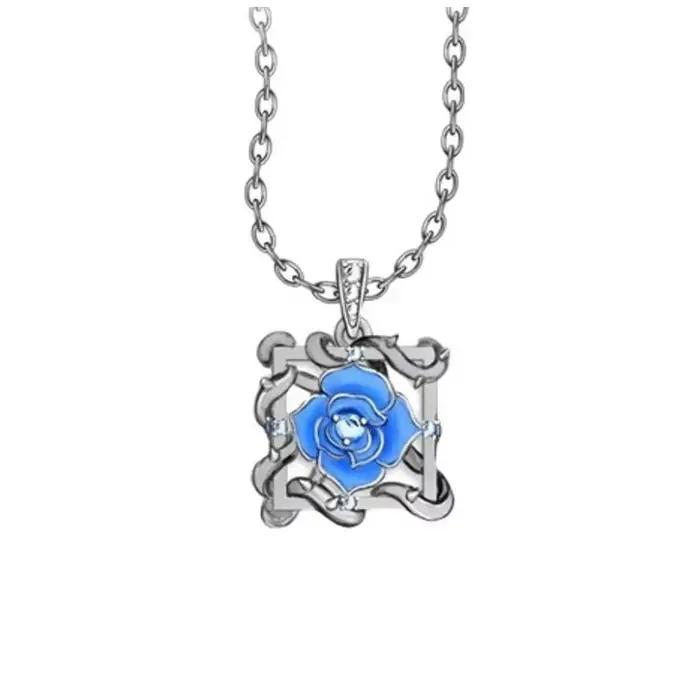 Collier cosplay ado unisexe rock blue rose cuivre chaîne de clavicule mode bijoux anime costumes diys occasions spéciales femmes hommes