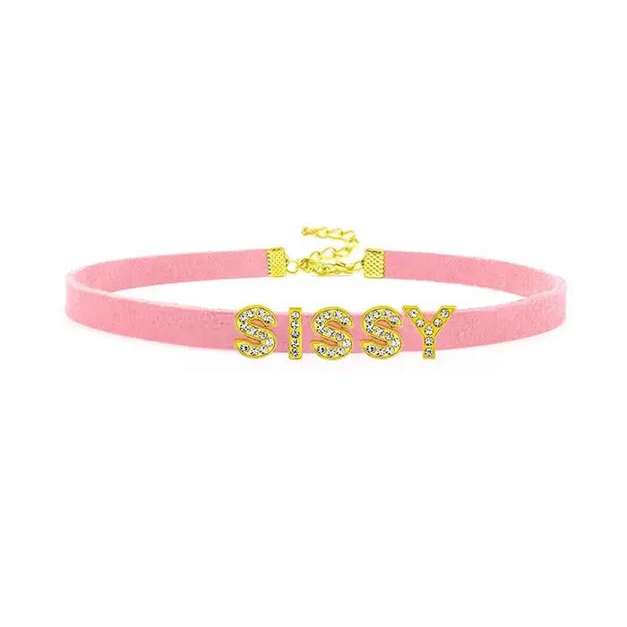 Lettres Sexy uniques SISSY Collier ras du cou femmes hommes nom personnalisé mot Cosplay