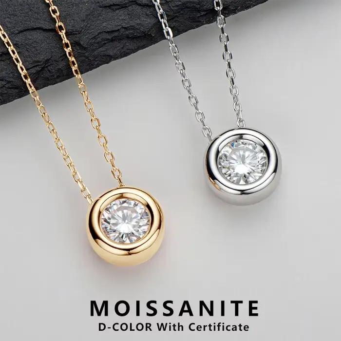 Collier en argent sterling 925 serti de Moissonite de couleur D pour femmes occasions spéciales élégantes cadeaux de fête noël saint valentin
