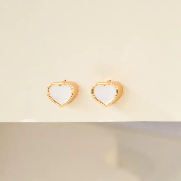 Boucles d'oreilles élégantes en forme de cœur en or Rose pour femmes