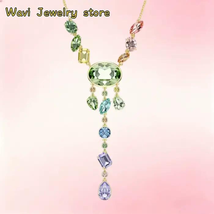 Meilleures ventes : boucles d'oreilles, colliers, ensemble de bijoux exquis, boucles d'oreilles et bracelet en cristal coloré et brillant, accessoires, cadeau romantique