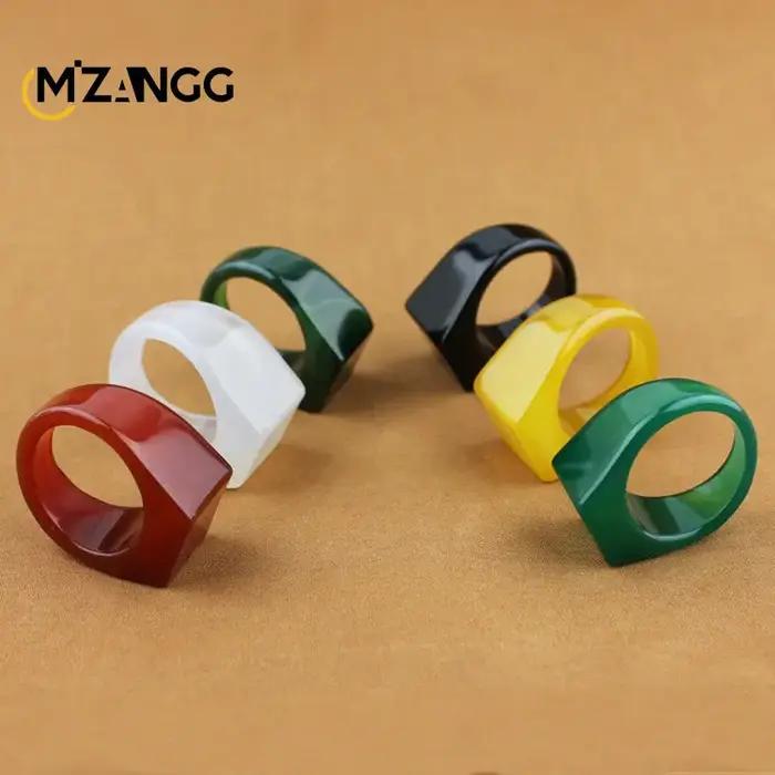 Bague en Agate naturelle et calcédoine pour hommes et femmes