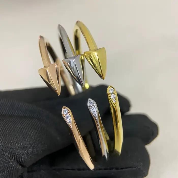 Bracelet ouvert en forme de flèche de luxe français pour femmes, accessoire de bijouterie élégant et tendance