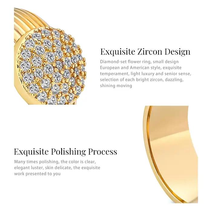 Bagues en Zircon Rose Plaqué Or 18K pour Femme – Bijoux Tendance Minimalistes de Luxe pour Quotidien et Soirées – Cadeau Idéal