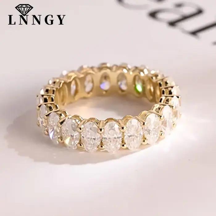 Bague d'éternité en moissanite certifiée Lnngy