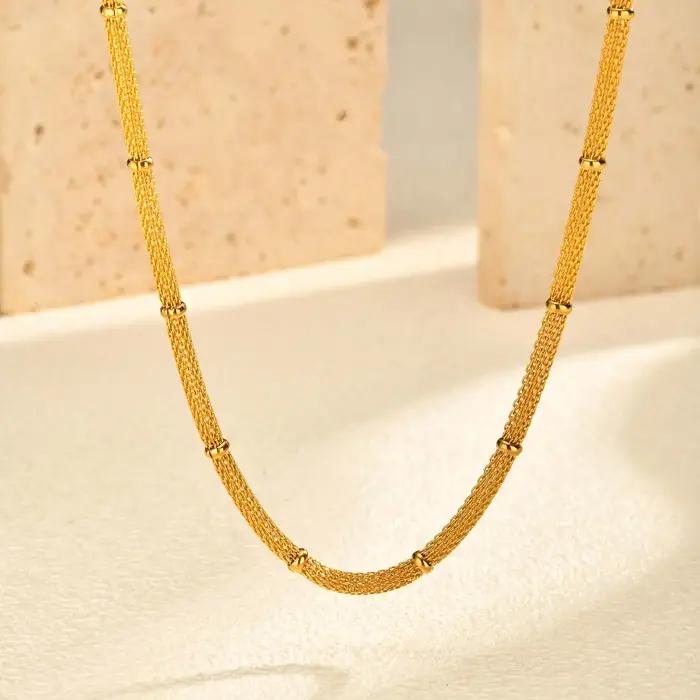 Collier chaîne de perles en maille tendance pour femmes