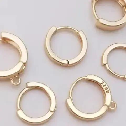 Boucles d'oreilles circulaires plaquées or 14 carats pour femme élégante occasions spéciales et quotidiennes
