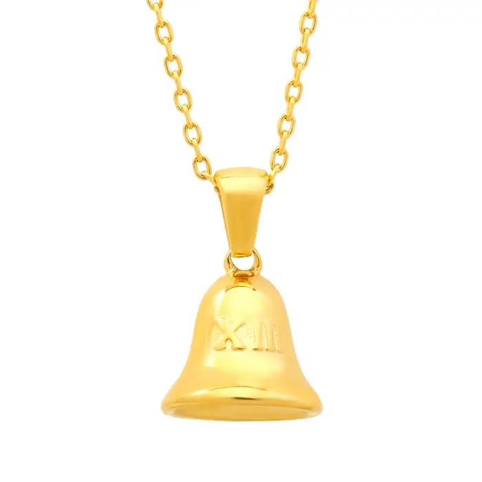 Collier Cloche XIII en acier inoxydable pour femme, bijou à la mode avec pendentif géométrique, cadeau pour anniversaire, mariage et autres occasions spéciales