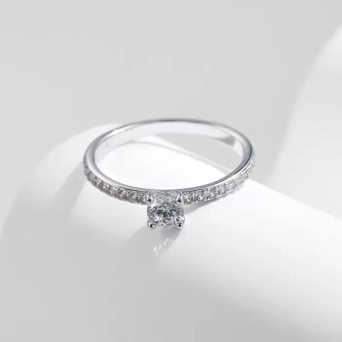 Bague en argent sterling 925 sertie de Moissanite blanche élégante pour femme occasions spéciales partis cocktail soirée mariage