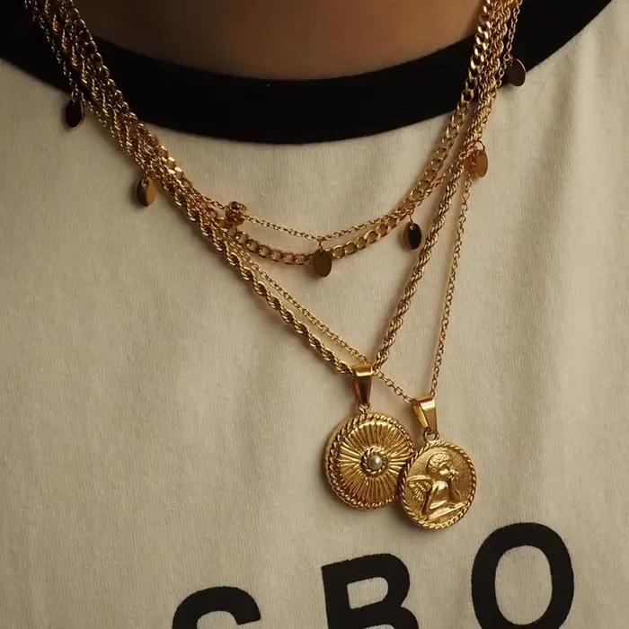 Collier Vintage sur chaîne de cou, accessoires de bijoux pour femmes, vêtements pour filles, cadeaux esthétiques, pendentif à la mode, nouvelle collection