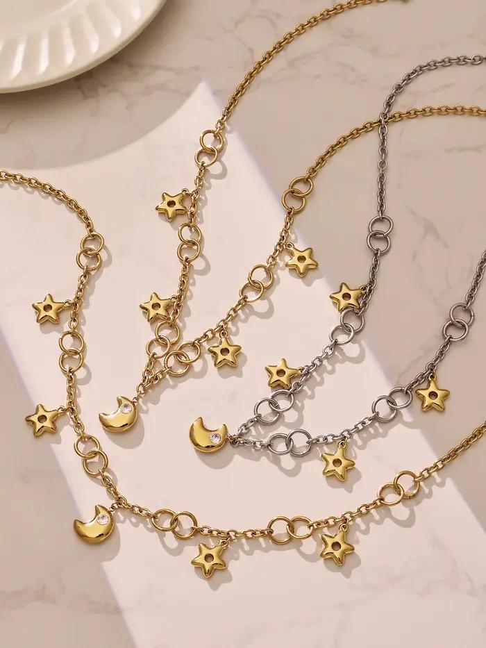 Colliers et bracelets lune or plaqué bijoux de mariage et fiançailles pour femmes occasions spéciales