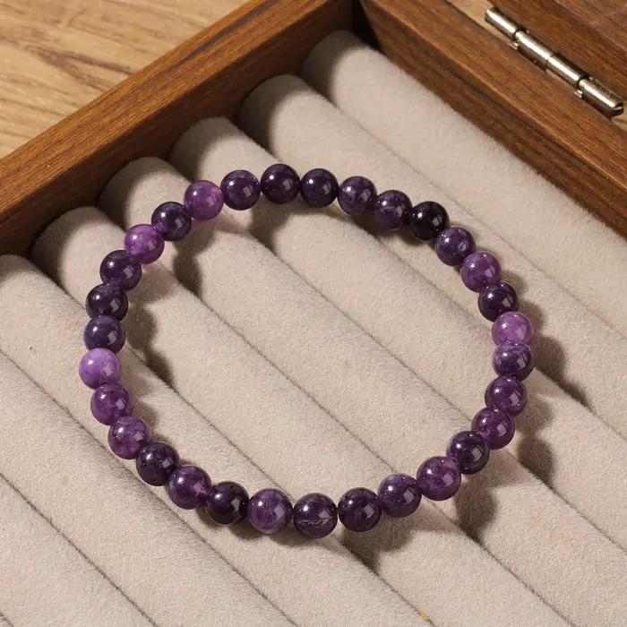 Bracelets en pierre naturelle véritable améthyste