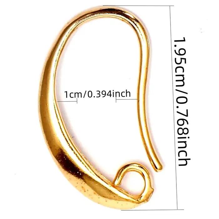 100/50/20/10 Pièces Boucles d'oreilles à boucle unique courbées lisses dorées et argentées pour accessoires de bijoux