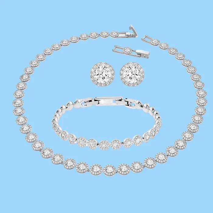 Ensemble de bijoux de luxe exquis de haute qualité pour mariage, collection 2026 UE, simple et éléga