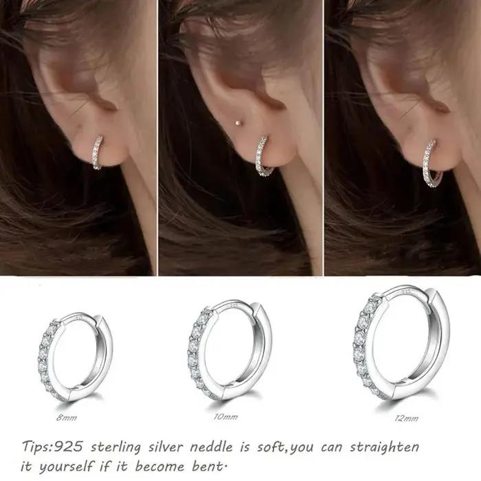 Petites boucles d'oreilles créoles en argent Sterling 925