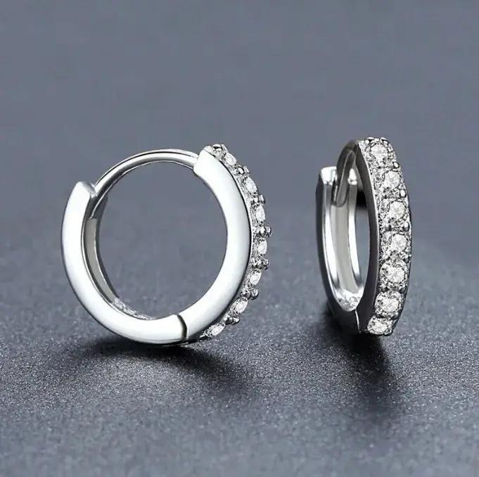 Boucles d'oreilles en argent Sterling 925 et Zircon brillant pour femmes, Vintage, Simple, rond, cer
