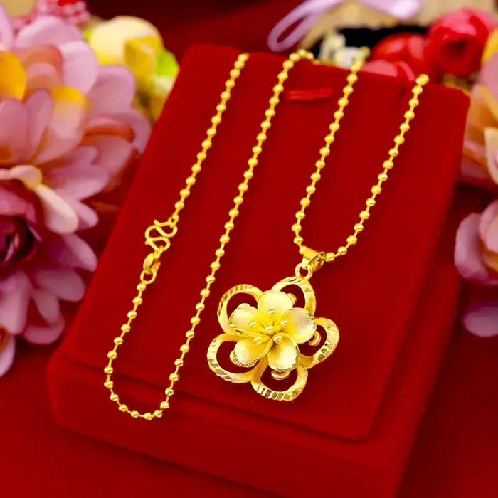 Pendentif tournesol en or pur 999
