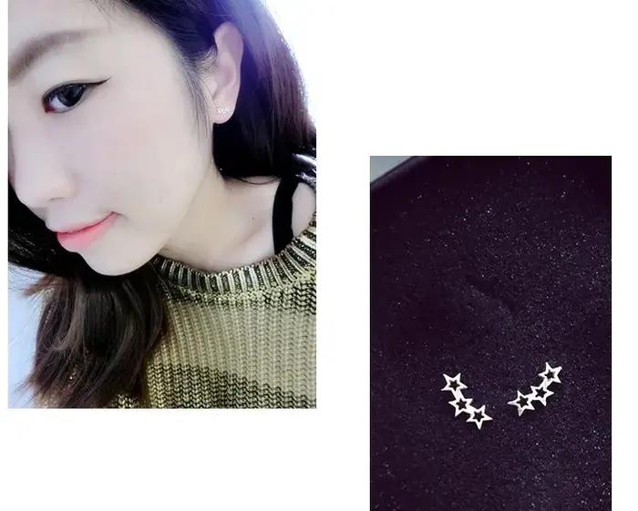 Boucles d'oreilles en argent sterling 925 petite étoile moderne pour femmes et filles occasions spéciales bijoux étincelants