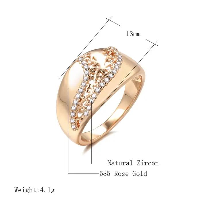Anneau en plaqué or rose serti de zircon naturel pour femmes occasions spéciales mariage anniversaire soirée elegance classic moderne