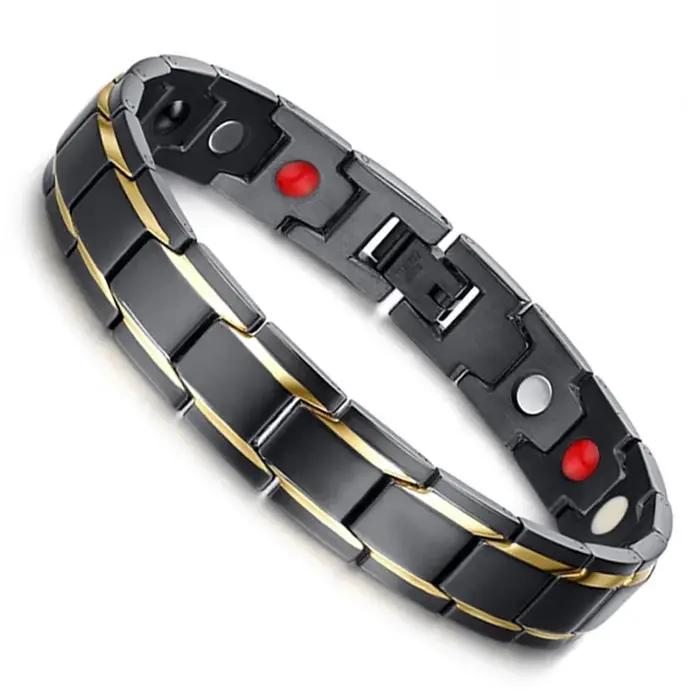 Offre spéciale de luxe mode santé énergie Bracelet hommes en acier inoxydable Bio magnétique Anti-fatigue Anti-rayonnement Bracelets bijoux