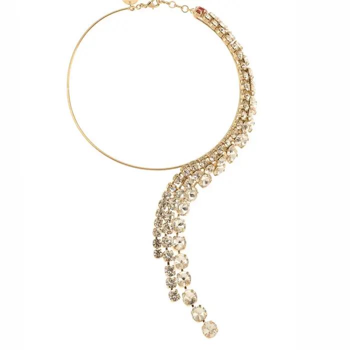 Collier ras du cou en biscuits pour femme, bijoux en cristal, gland exagéré, tour de cou, accessoires à franges, cadeau de luxe, mode