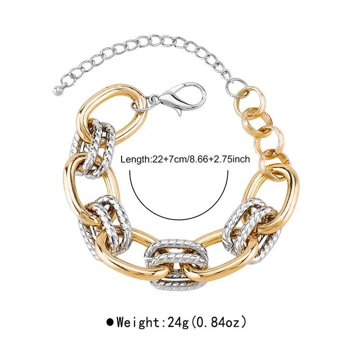 Parure de bijoux géométriques exagérés en métal pour femme