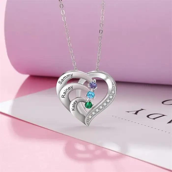 Collier personnalisé avec nom de pierre de naissance pour femmes