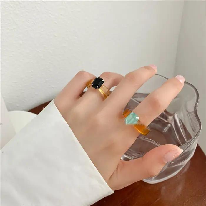 Bague de Luxe Géométrique Irrégulière pour Femme