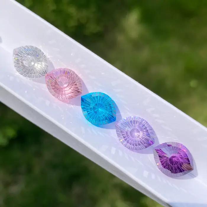 Perles en zircone synthétique Oeil de Cléopâtre 3mm en forme de pépites pour création de bijoux artisanaux et accessoires de mode élégants