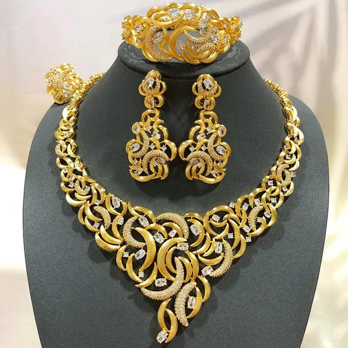 Missvikki luxe magnifique collier bracelet boucles d'oreilles bague ensembles de bijoux pour les fem