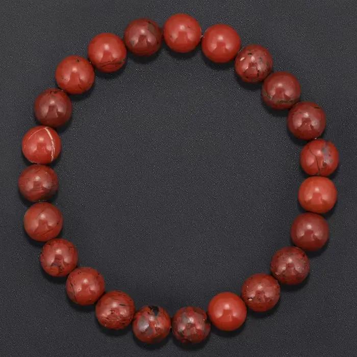Pierre naturelle 4A jaspe rouge prière Bracelets de perles femmes hommes chapelet